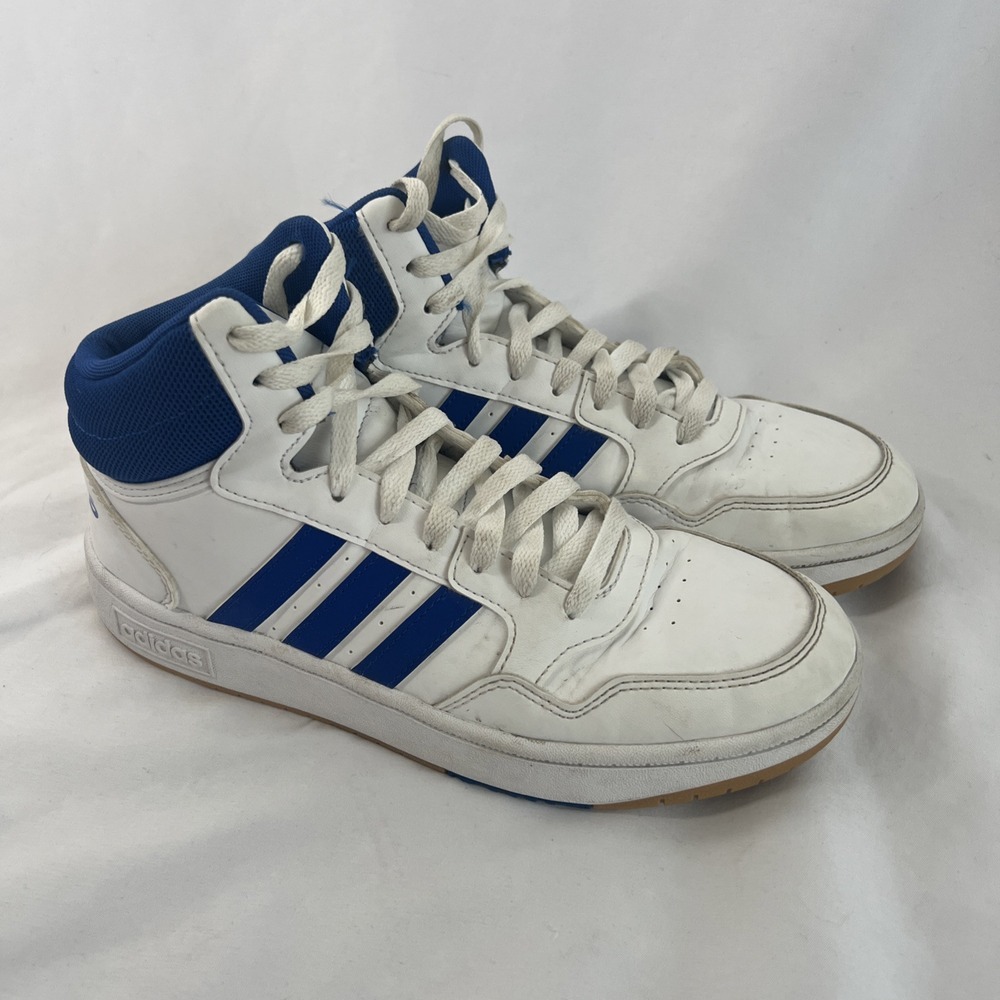 ADIDAS Hoops Mid Men's 6 Classic Shoes White‎ Blue Striped High Top